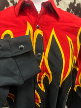 Load image into Gallery viewer, Classic Panhandle slim retro flame shirt (brooks and dunn collection) slight discoloration