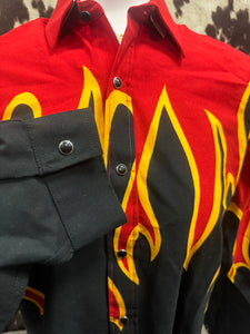 Classic Panhandle slim retro flame shirt (brooks and dunn collection) slight discoloration