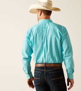 MEN'S Ariat Wrinkle Free Stanley Classic Fit Shirt - Peacock Blue