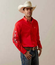 Load image into Gallery viewer, Ariat Men’s Team logo twill Long sleeve shirt - poppy red