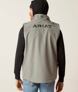 Ariat men’s logo 2.0 softshell vest - jetty Grey
