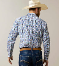 Load image into Gallery viewer, Ariat Men’s team Deacan Fitted Shirt - White / Blue