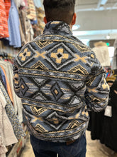 Load image into Gallery viewer, Men&#39;s Wrangler Sherpa 1/4 zip Southwest aztec Pullover - Blue