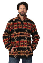 Load image into Gallery viewer, Wrangler Men&#39;s Sherpa Southwest / Aztec1/4 Zip Pullover - Cappuccino Red