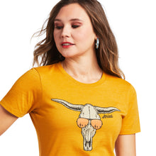 Load image into Gallery viewer, Ariat Ladies Sunglass Skull Buckhorn Heather T-Shirt - Buckhorn heather (10039975)