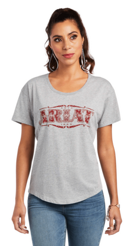 Ariat Women Bandana Logo T-Shirt - Heather Grey (10040966)