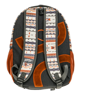 Recess Hooey Backpack - Cream Rust Grey Aztec Print