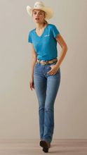 Load image into Gallery viewer, Ariat Women’s laguna logo short sleeve  - peacock blue 10043432