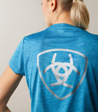 Load image into Gallery viewer, Ariat Women’s laguna logo short sleeve  - peacock blue 10043432