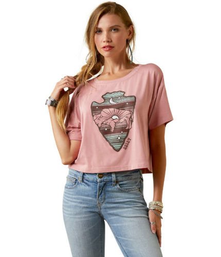 Ariat Ladies Island Blush Buffalo Rising T-Shirt - Island Blush (10044930)