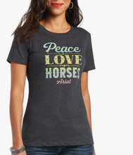Load image into Gallery viewer, Ariat ladies t-shirt Peace Love Horses - Charcoal Heather (10040960)