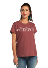 Load image into Gallery viewer, Ariat ladies Real Bucking Bronc Short Sleeve T-Shirt Tee - (Rose Brown) 10040623