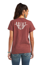 Load image into Gallery viewer, Ariat Women&#39;s Real Relaxed Longhorn Short Sleeve T-Shirt Tee - (Roasted Russet) 10040621
