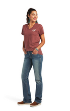 Load image into Gallery viewer, Ariat Women&#39;s Real Relaxed Longhorn Short Sleeve T-Shirt Tee - (Roasted Russet) 10040621