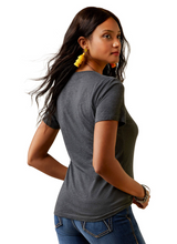 Load image into Gallery viewer, Ariat women quilt logo SS tee shirt - charcoal heather (10045443)