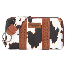 Load image into Gallery viewer, Wrangler Cow Print Wristlet Wallet - Brown cow