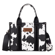 Load image into Gallery viewer, Wrangler Cow Print Crossbody tote - All COW print Black