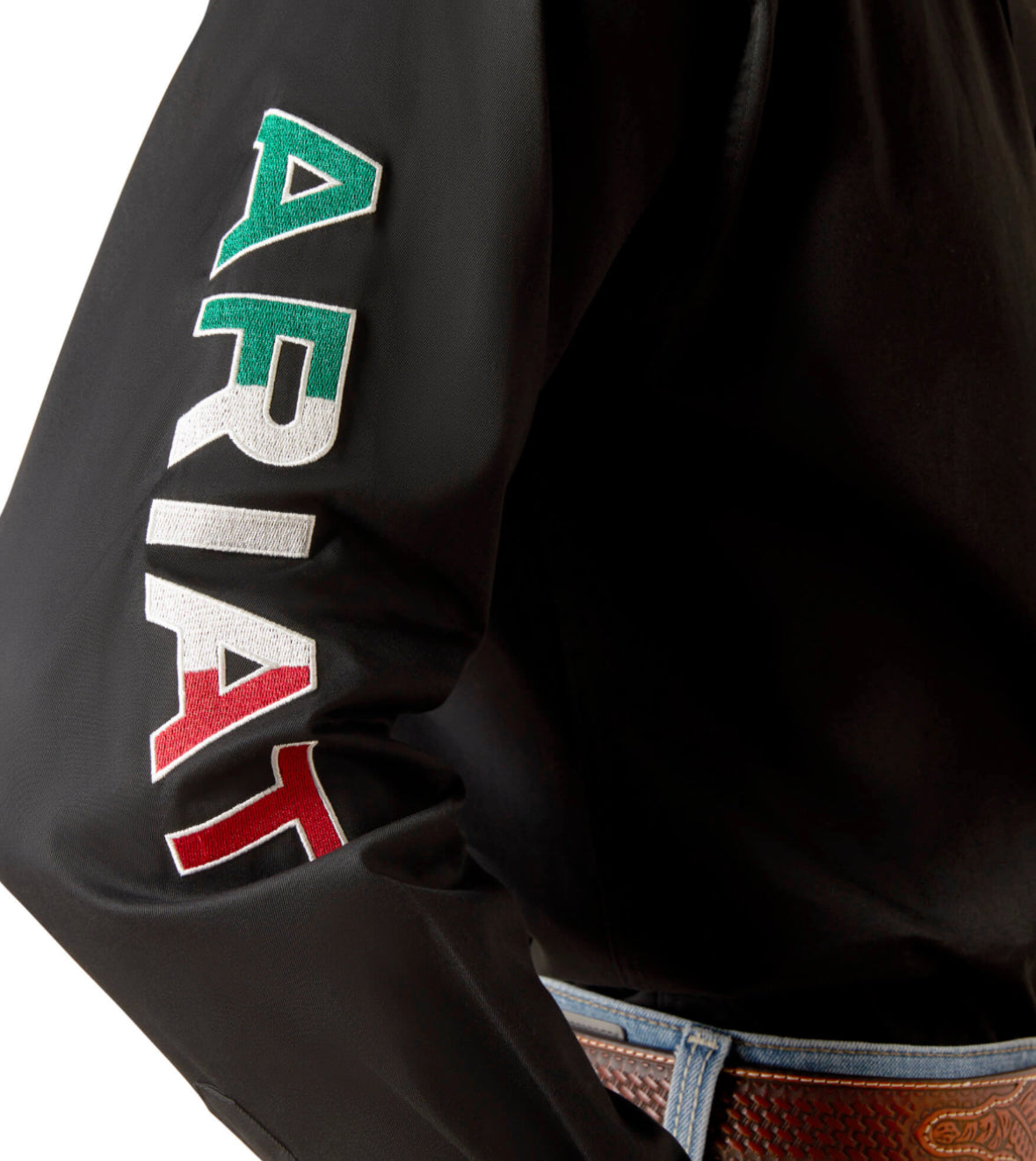 Ariat Men's Team Logo Twill Classic Fit Shirt, Black Mexico