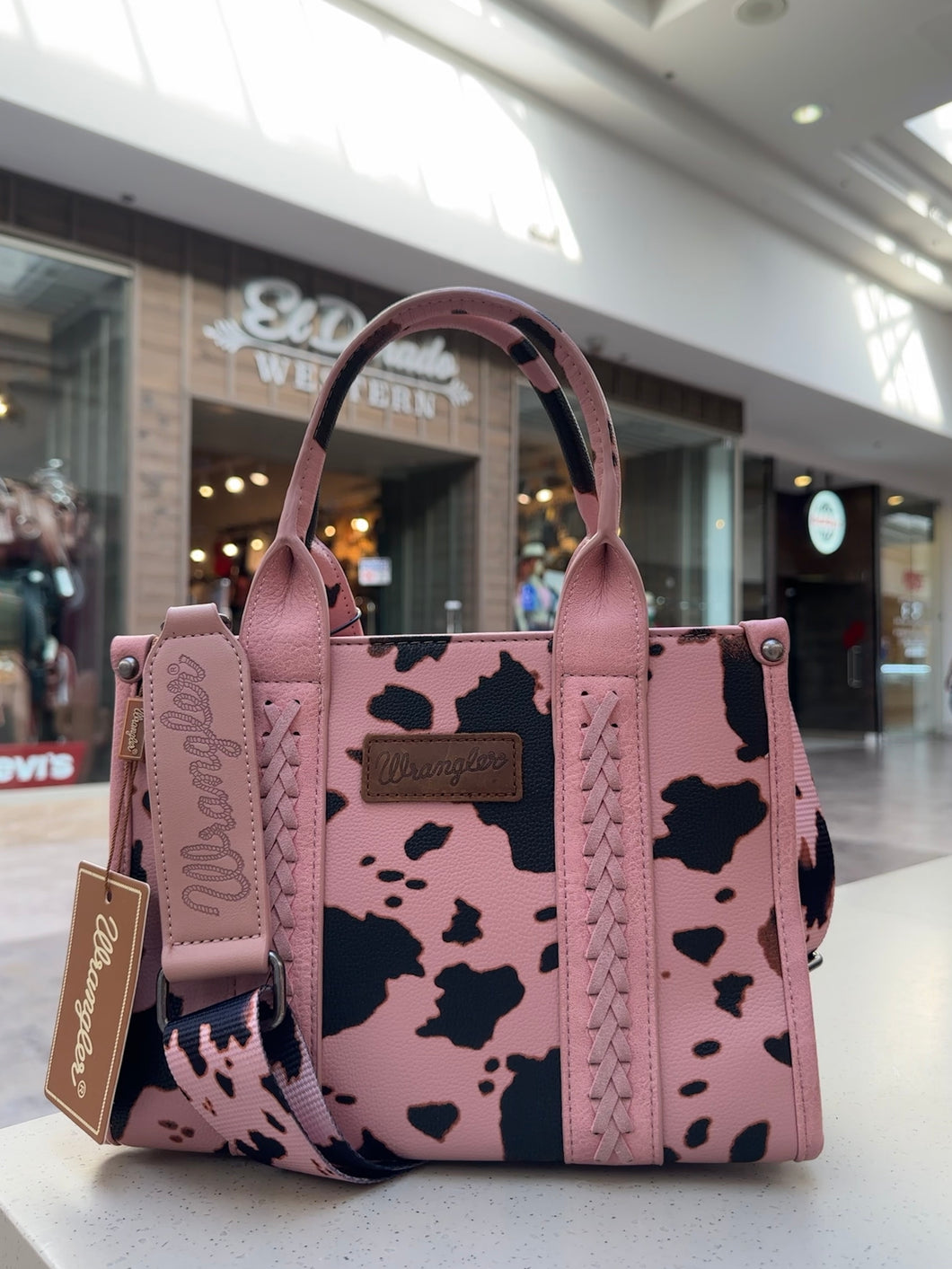 Wrangler Tote - Pink Cow Print