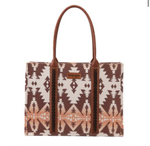 Load image into Gallery viewer, Wrangler southwestern canvas Wide Tote - Tan2