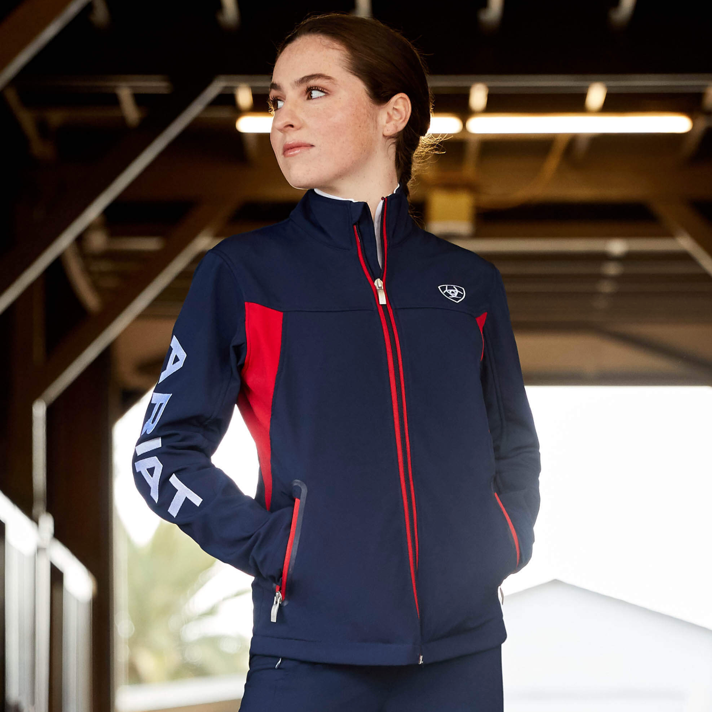 Ariat Women New Team Softshell Navy Red White