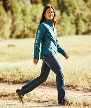 Load image into Gallery viewer, Ariat Women&#39;s New Team Softshell Jacket - EURASIAN TEAL SERAPE