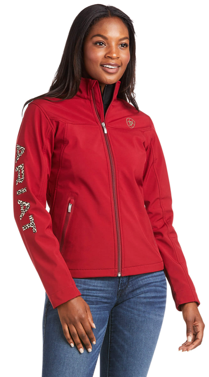 Ariat Women s New Team Softshell Jacket RED CHEETAH RHUBARB