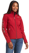 Load image into Gallery viewer, Ariat Women&#39;s New Team Softshell Jacket - RED CHEETAH ( RHUBARB )