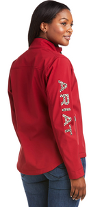 Ariat Women's New Team Softshell Jacket - RED CHEETAH ( RHUBARB )