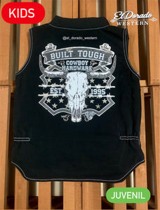 Men's Cowboy Hardware "Built Tough" Canvas Vest - Black (El Dorado Exclusive)