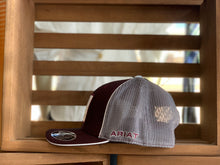 Load image into Gallery viewer, Ariat - Heather Burgundy and Grey Mesh Cap with Ariat Logo