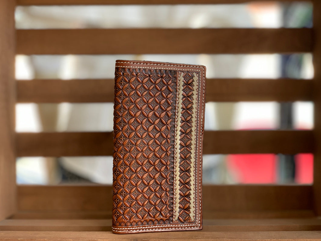 Rodeo Wallet/Checkbook cover - Diamond carving