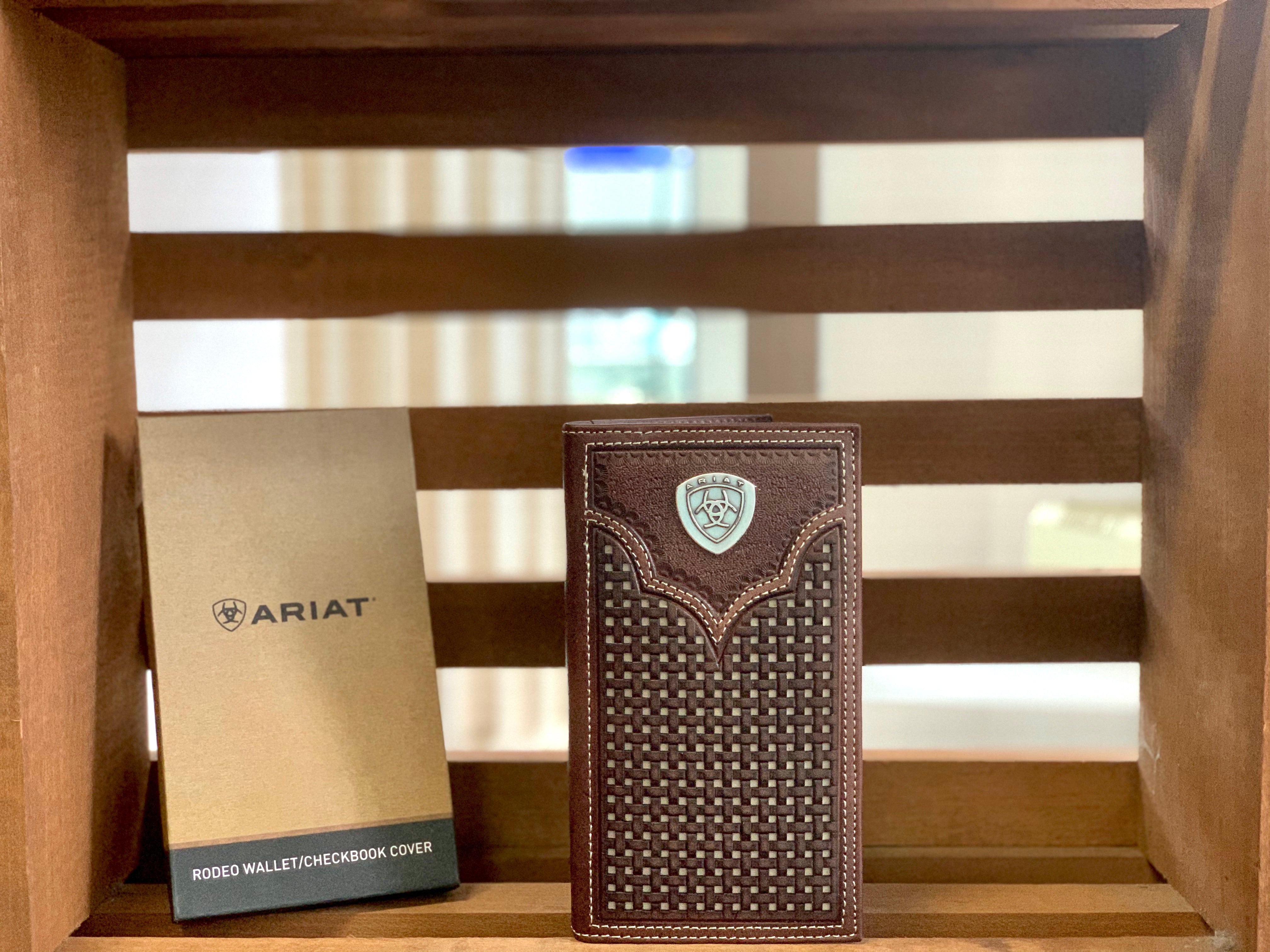 Ariat Rodeo Wallet/Checkbook cover - Ariat shield concho with weave de –  Dorado Western