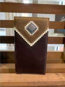 Nocona Rodeo Wallet/Checkbook cover - Diamond shaped concho