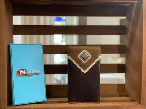 Nocona Rodeo Wallet/Checkbook cover - Diamond shaped concho