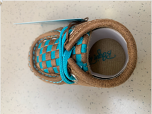 Load image into Gallery viewer, Infant Moccasin - Blue/tan