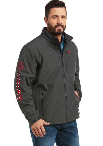 Ariat Men's Logo 2.0 Softshell Jacket - Charcoal / Americana