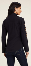 Load image into Gallery viewer, Ariat Women&#39;s New Team Softshell Jacket - BLACK/LEOPARD