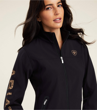 Load image into Gallery viewer, Ariat Women&#39;s New Team Softshell Jacket - BLACK/LEOPARD