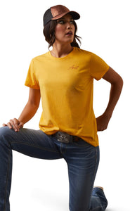 Ariat women’s real cow short sleeve shirt - yolk yellow