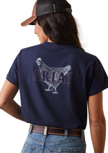 Load image into Gallery viewer, Ariat women’s real mama hen short sleeve shirt - navy eclipse