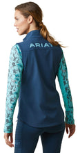 Load image into Gallery viewer, Ariat women softshell vest - Deep Petroleum / mosaic blue