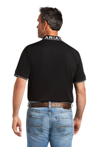 Ariat Men’s Logo Fitted Short Sleeve Polo - Black