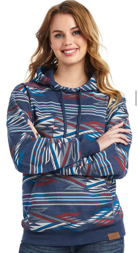 Ariat women all Over print Chimayo Hoodie - New Mexico navy print