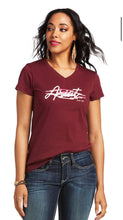 Load image into Gallery viewer, Ariat women’s REAL logo script classic fit tee - Zinfandel