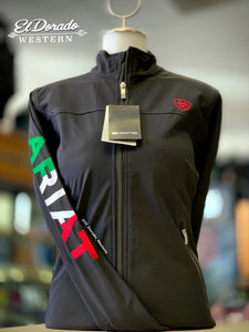Ariat women softshell jacket - Tricolor logo (Black Zipper)