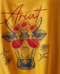 Ariat women’s real cow short sleeve shirt - yolk yellow