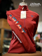 Load image into Gallery viewer, Ariat Women&#39;s New Team Softshell Jacket - ROUGE RED/CELESTIAL SERAPE