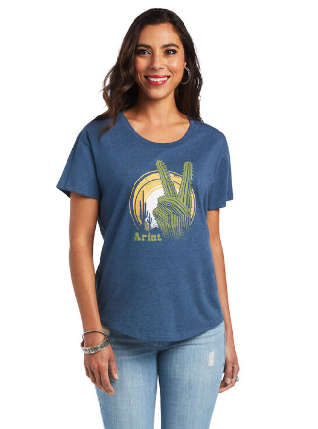 Women Ariat Cactus Peace T-Shirt