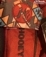 Load image into Gallery viewer, &quot;OX&quot; BURGUNDY/BLACK W/MULTI COLOR PATTERN HOOEY BACKPACK